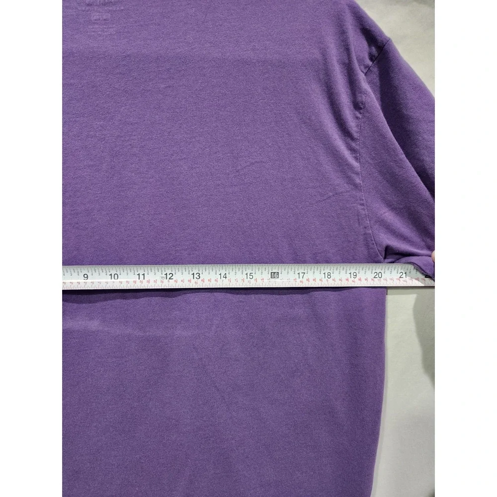 Polo Ralph Lauren Mens Purple V Neck T Shirt Yellow Pony Logo Size Medium Cotton